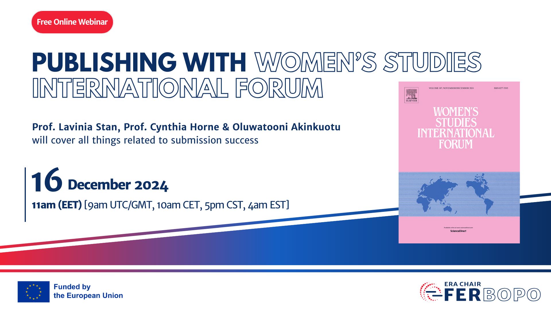 FERBOPO free online webinar - Publishing with Women’s Studies International Forum