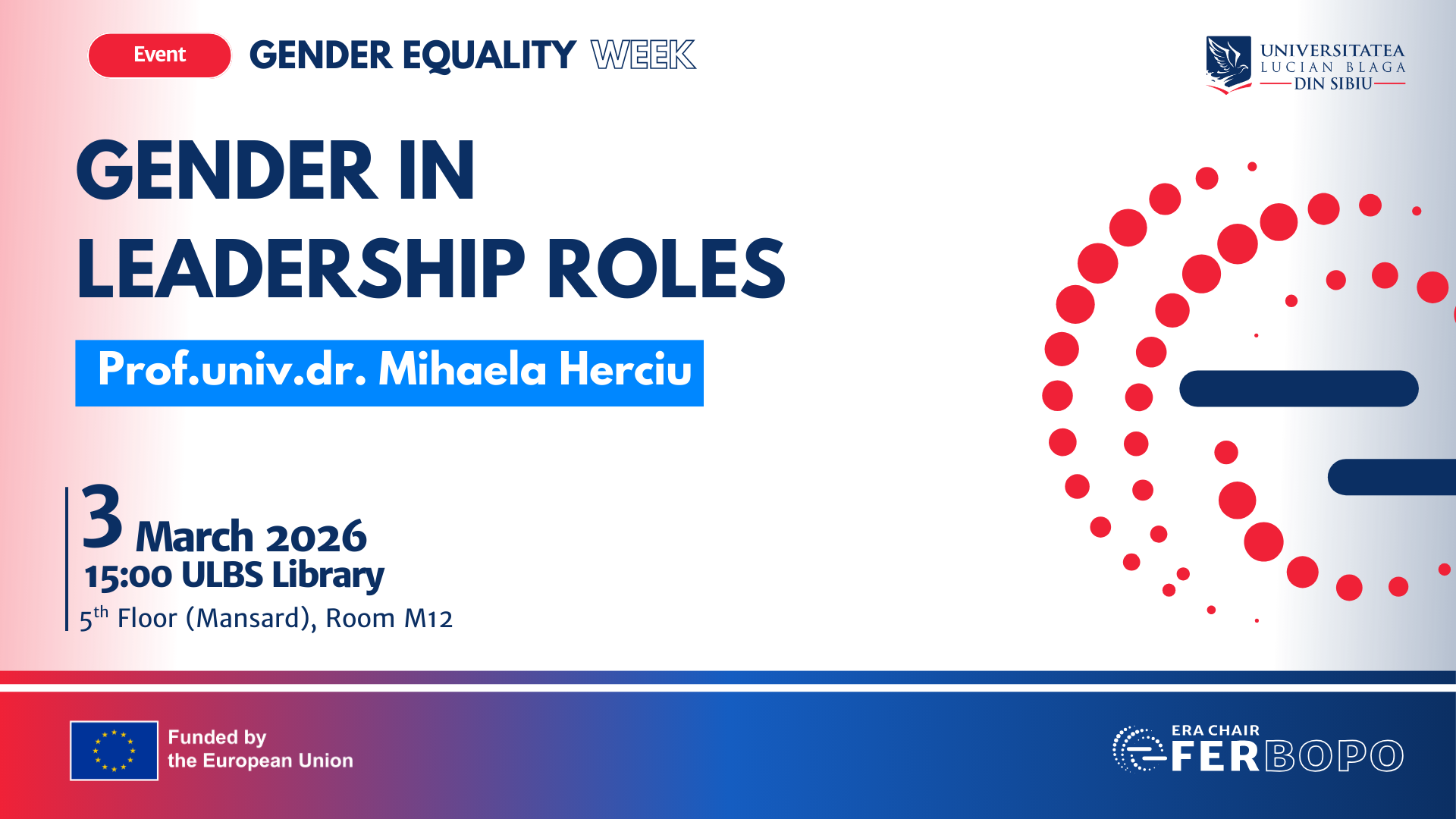 Gender in Leadership Roles | Gender Equality Week ULBS